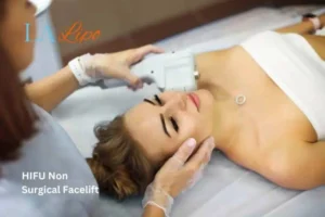 Woman having Hi-Fu to reduce wrinkles St John's Wood.