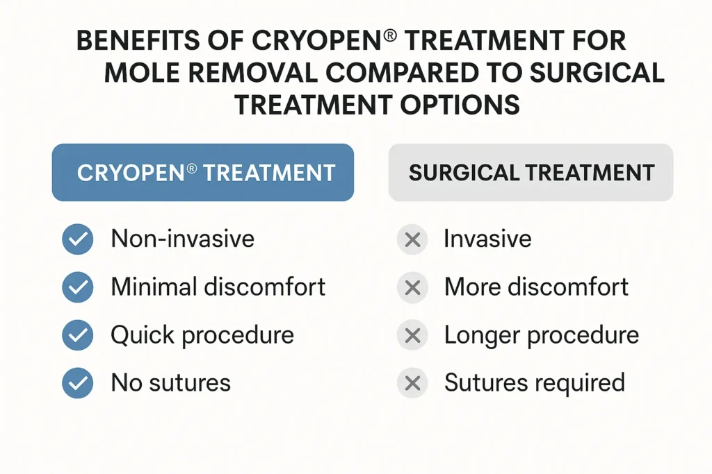 Benefits of facial mole removal St John's Wood - call our team today to book a consultation